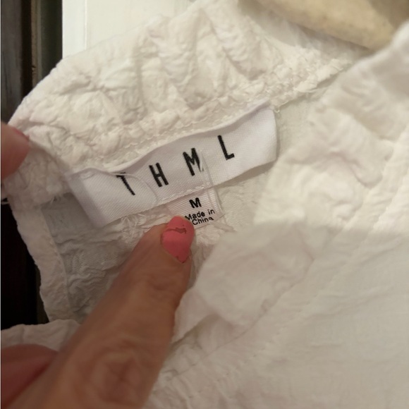 Embroidered White Top with Colorful Embroidered Sleeves THML Medium - Picture 4 of 9